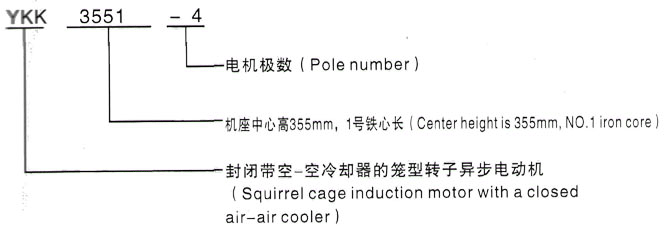 YKK系列(H355-1000)高压JR125-6三相异步电机西安泰富西玛电机型号说明